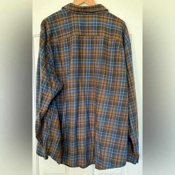 Pendleton Bridger Plaid Flannel Shirt XXL Brown Blue Wool Cotton Blend Outdoor - Picture 7 of 12